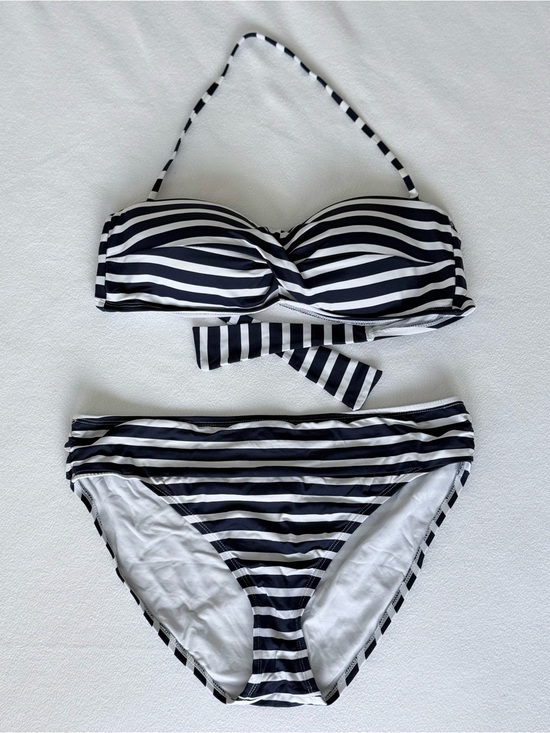 Tommy Bahama Other - Tommy Bahama-Navy and White Striped Bandeau Bikini Set